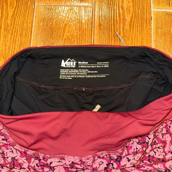 REI Pink and Red Athletic Shorts with Intricate Pattern - Picture 2 of 3
